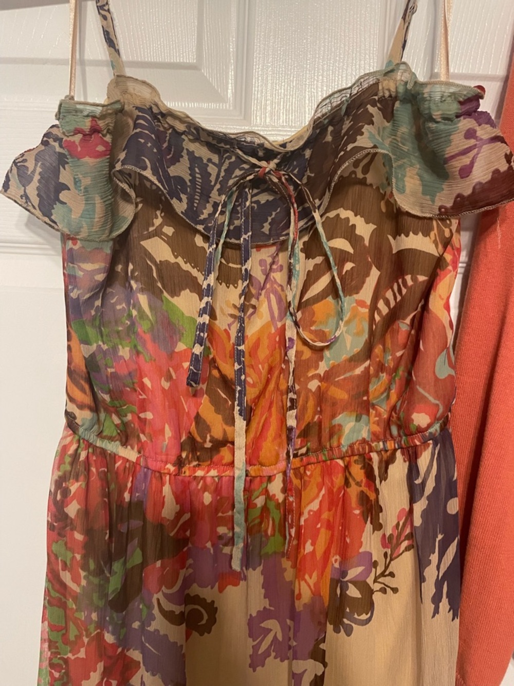 Floral Maxi Dress + Coral Button Cardigan Set - Picture 3 of 4